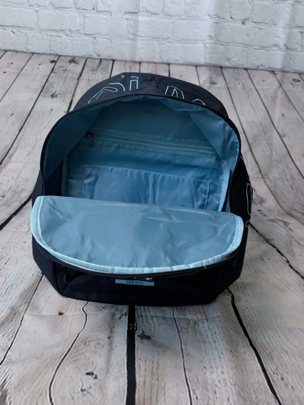 Messi Black/Blue Zip Backpack 15L Fits 15